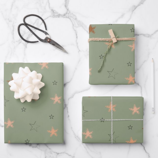 Feuille De Papier Cadeau Motif Star esthétique (Recto)