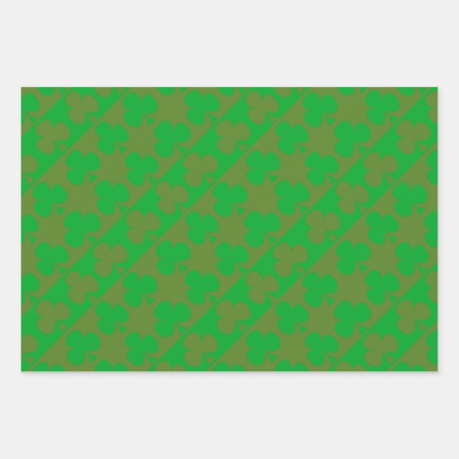 Feuille De Papier Cadeau Motif Trèfle (Devant)