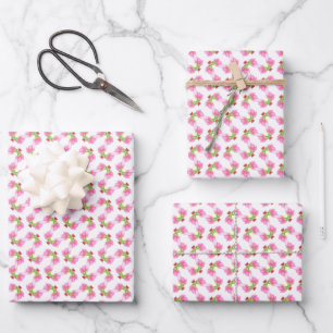 Feuille De Papier Cadeau Motif tulipe rose