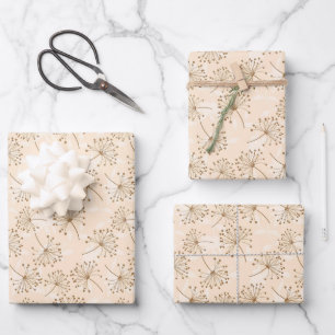 Feuille De Papier Cadeau Motif Vintage Rustique Dandelion