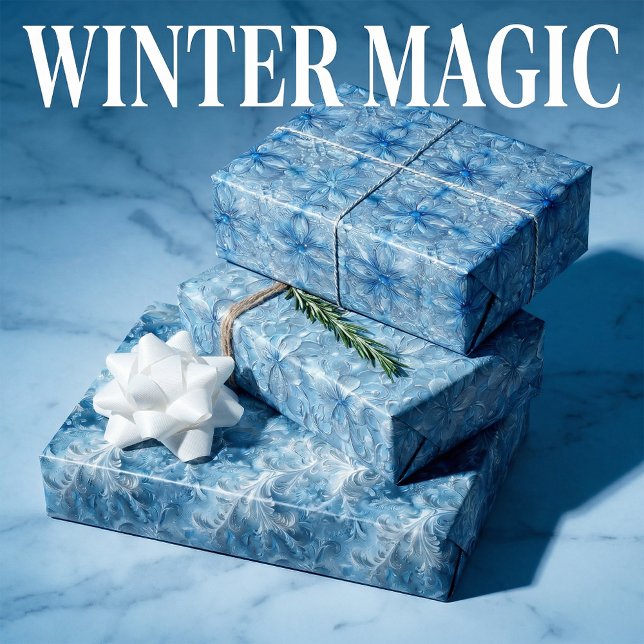 Feuille De Papier Cadeau Motif vitres givrees et cristaux de glace (Créateur téléchargé)