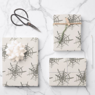 Feuille De Papier Cadeau Motif Web Watercolor Spider Neutral