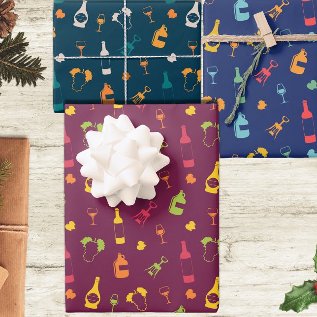 Feuille De Papier Cadeau Motifs à thème vin (Créateur téléchargé)