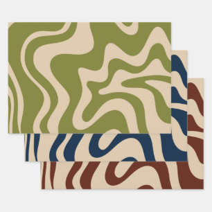 Feuille De Papier Cadeau Motifs Abstraits modernes et rétro de la spirale l