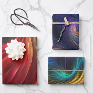 Feuille De Papier Cadeau Motifs colorés Iridescente