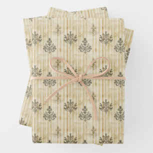 Feuille De Papier Cadeau Motifs d'aquarelle jaune sur fond jaune