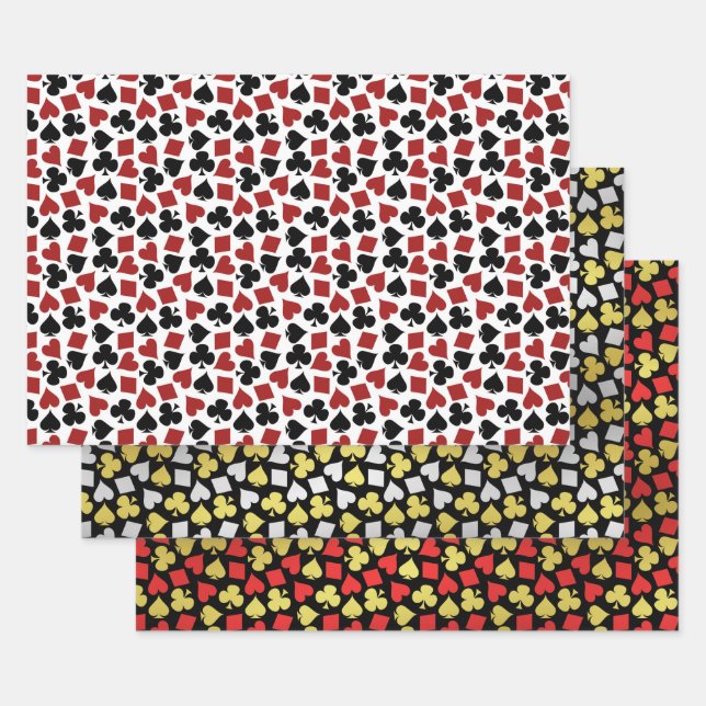 Feuille De Papier Cadeau Motifs de joueur du Casino de Las Vegas (Lot)