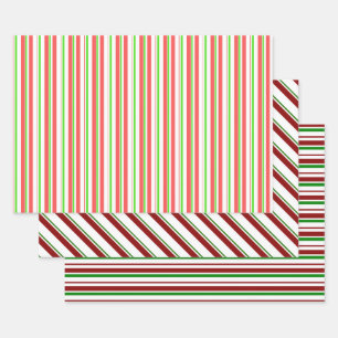 Feuille De Papier Cadeau Motifs de Noël de couleur rouge, blanche et verte