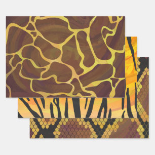 Feuille De Papier Cadeau Motifs d'impression sauvage