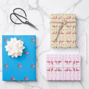 Feuille De Papier Cadeau Motifs Flamingo