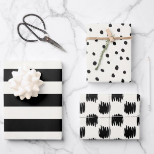 Feuille De Papier Cadeau Motifs lunettes noirs et non blancs