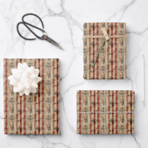 Feuille De Papier Cadeau Motifs/Script/Rayures