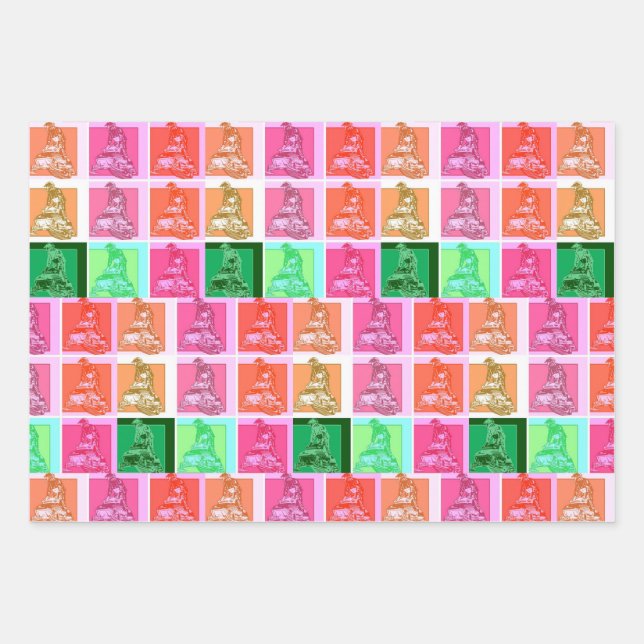Feuille De Papier Cadeau Motoneige d'art pop cool (Devant)