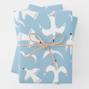 Feuille De Papier Cadeau Mouettes en vol