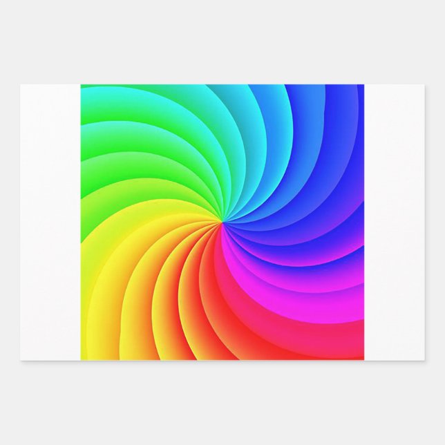 Feuille De Papier Cadeau Moulin à vent coloré  (Devant)