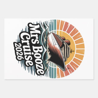 Feuille De Papier Cadeau Mrs Booze Cruise 2026 Matching Couples 