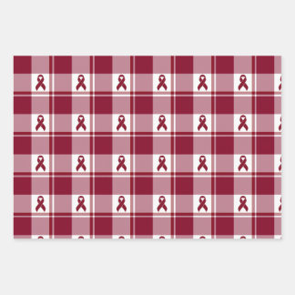 Feuille De Papier Cadeau Multiple Myeloma Cancer Awareness Plaid