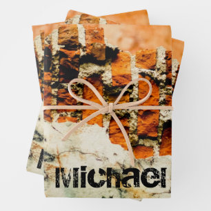 Feuille De Papier Cadeau Mur de briques Cool grafiti personnalisé nom orang