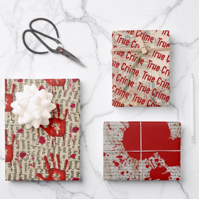 Feuille De Papier Cadeau Murder mystery crime fan cold case bloody  (Recto)