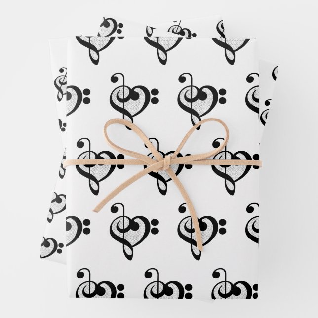 Feuille De Papier Cadeau Musician Music Note Pattern Heart (En situation)