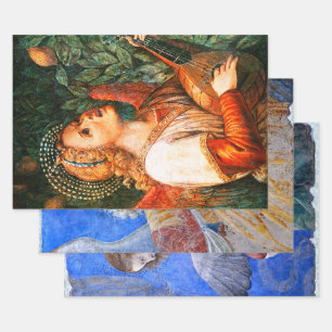 FEUILLE DE PAPIER CADEAU MUSIQUE FABRIQUANT DES ANGES DE NOËL