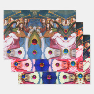 Feuille De Papier Cadeau MUSIQUE FABRIQUANT DES ANGES DE NOËL Pierres color