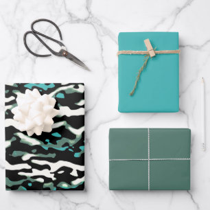 Feuille De Papier Cadeau MVB Cameo Masculine Vert 2 Design