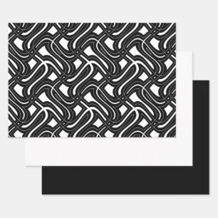 Feuille De Papier Cadeau MVB Design Tourbillon Contemporain - Noir & Blanc