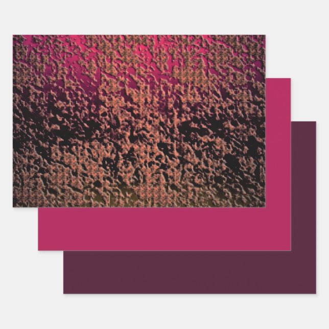 Feuille De Papier Cadeau MVB Faux Mauve Texture Abstraite (Lot)