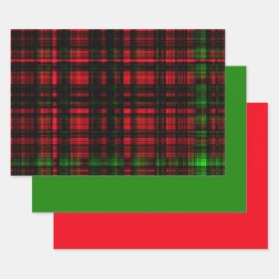 Feuille De Papier Cadeau MVB Noël Plaid Rouge et Vert