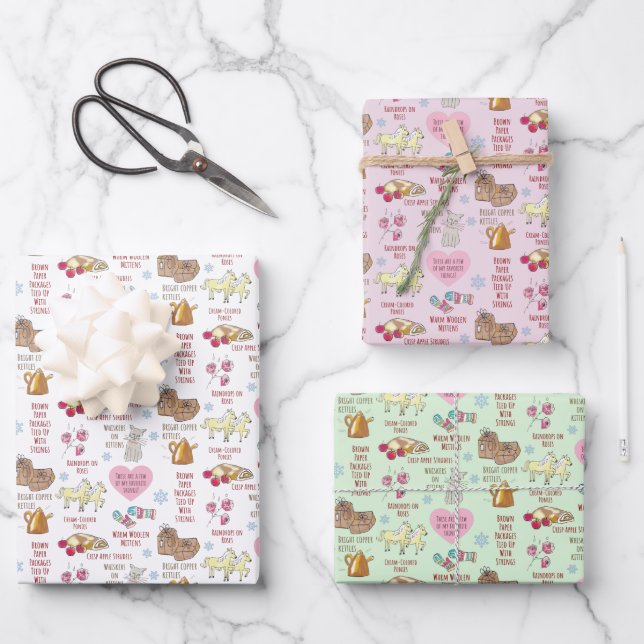 Feuille De Papier Cadeau My Favorite Things Sound of Music Cute Hand Drawn (Recto)