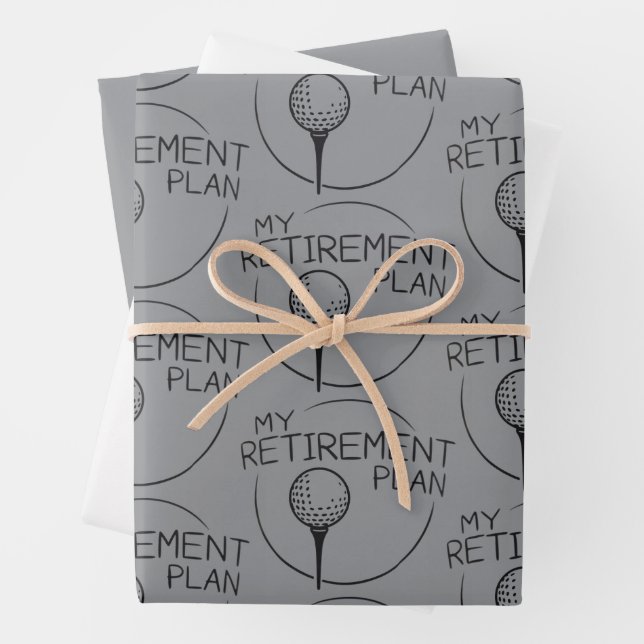 Feuille De Papier Cadeau My Retirement Plan Funny Saying Golfing Golfer  (En situation)