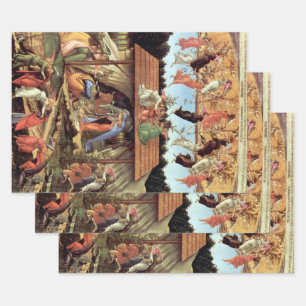 Feuille De Papier Cadeau Naissance du Christ, Nativité mystique de Botticel