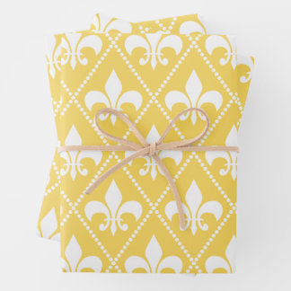 Feuille De Papier Cadeau Naples Fleur Jaune de Lis
