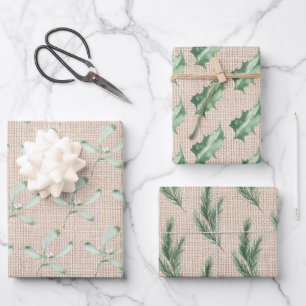 Feuille De Papier Cadeau Nature Elements Trio de vacances