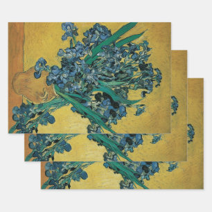 Feuille De Papier Cadeau Nature morte au vase aux iris de Vincent van Gogh