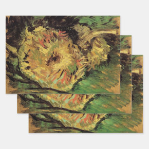 Feuille De Papier Cadeau Nature morte Deux tournesols coupés par Vincent va
