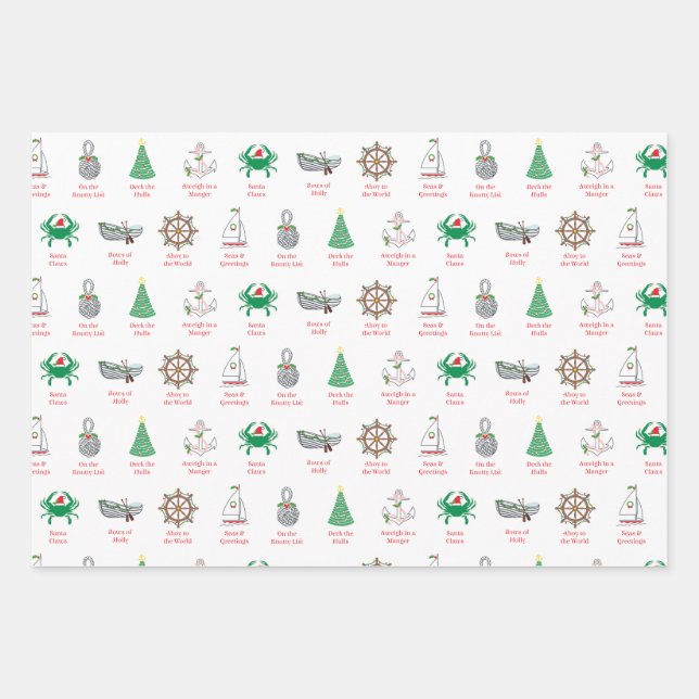 Feuille De Papier Cadeau Nautical Pun Christmas Wrapping Paper (Devant)