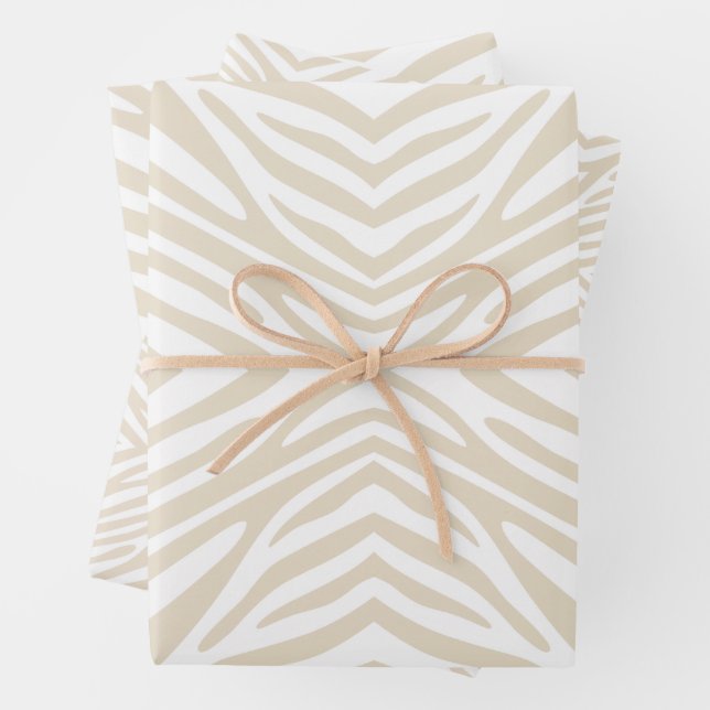 Feuille De Papier Cadeau Navajo White Neutral Zebra (En situation)