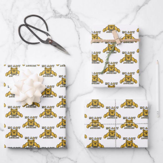 Feuille De Papier Cadeau NC A&T Agences | Aggie Bulldog (Recto)