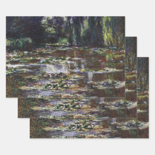 Feuille De Papier Cadeau Nénuphars à Pond par Claude Monet, Art Vintage