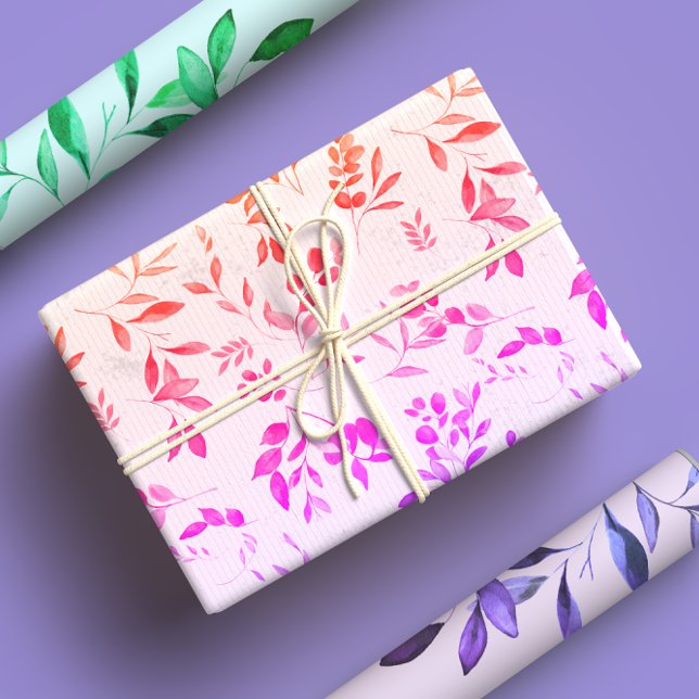 Feuille De Papier Cadeau Neon Rainbow Botanical Eucalyptus (Créateur téléchargé)
