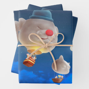 Feuille De Papier Cadeau Night Sky Balloon Adventure