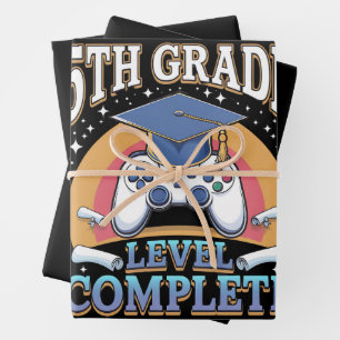 Feuille De Papier Cadeau Niveau 5e année Diplômé complet Jeux vidéo Joueur