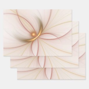 Feuille De Papier Cadeau Noble Cuivre Et Or Abstrait Art Fractal Moderne