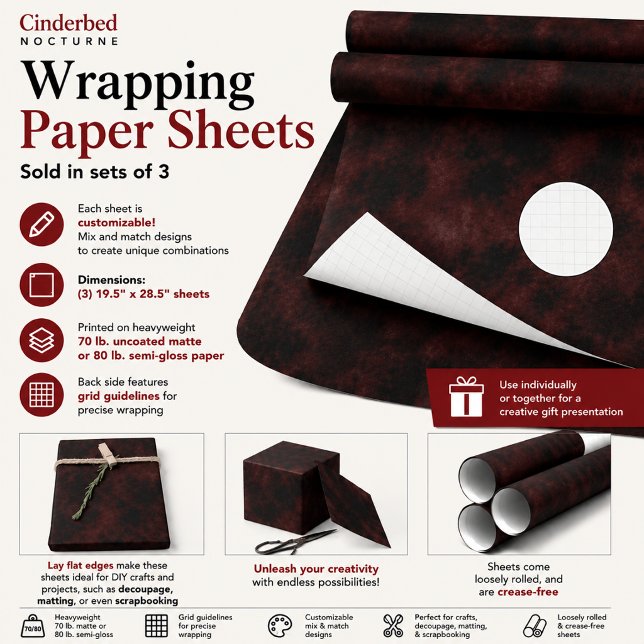 Feuille De Papier Cadeau Nocturne de Cendres (Créateur téléchargé)