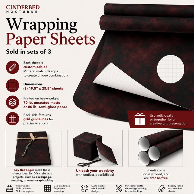 Feuille De Papier Cadeau Nocturne de Cendres (Créateur téléchargé)