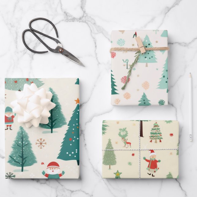 Feuille De Papier Cadeau Noël à Cute Kawaii (Recto)