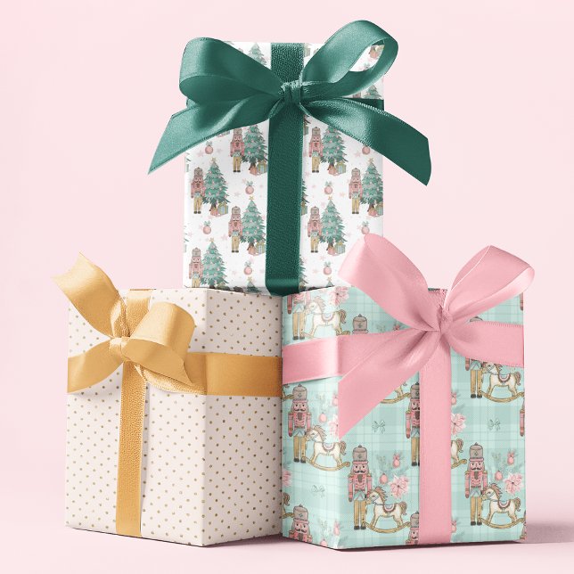 Feuille De Papier Cadeau Noël Blue Nutcracker Parties scintillant Motifs fe (Créateur téléchargé)