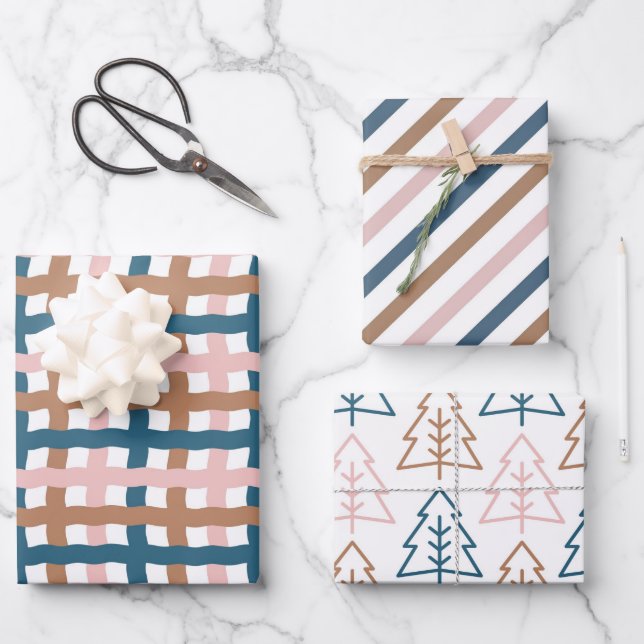 Feuille De Papier Cadeau Noël Boho (Recto)